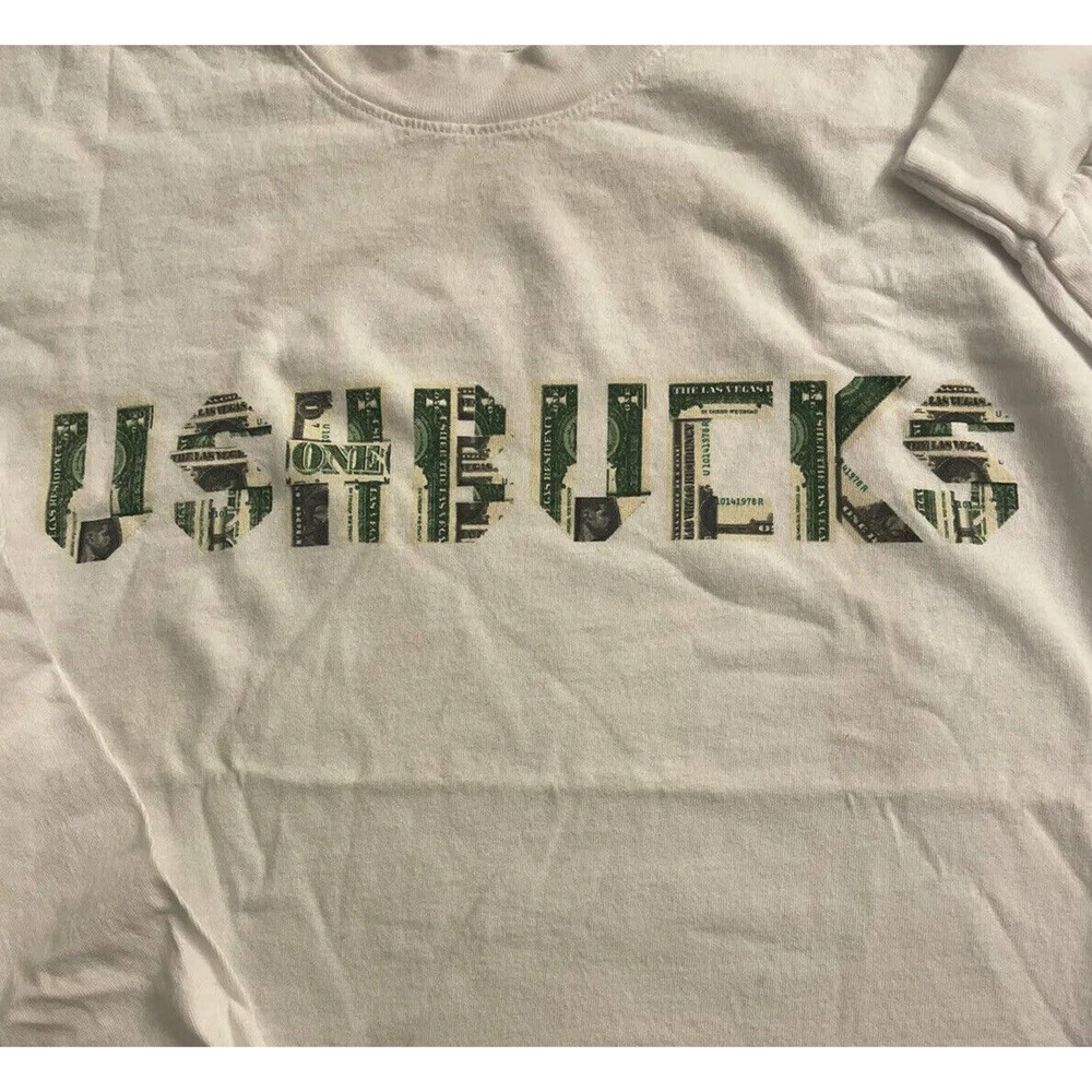 2021 Usher Ushbucks Long Sleeve White Money Shirt Size Medium